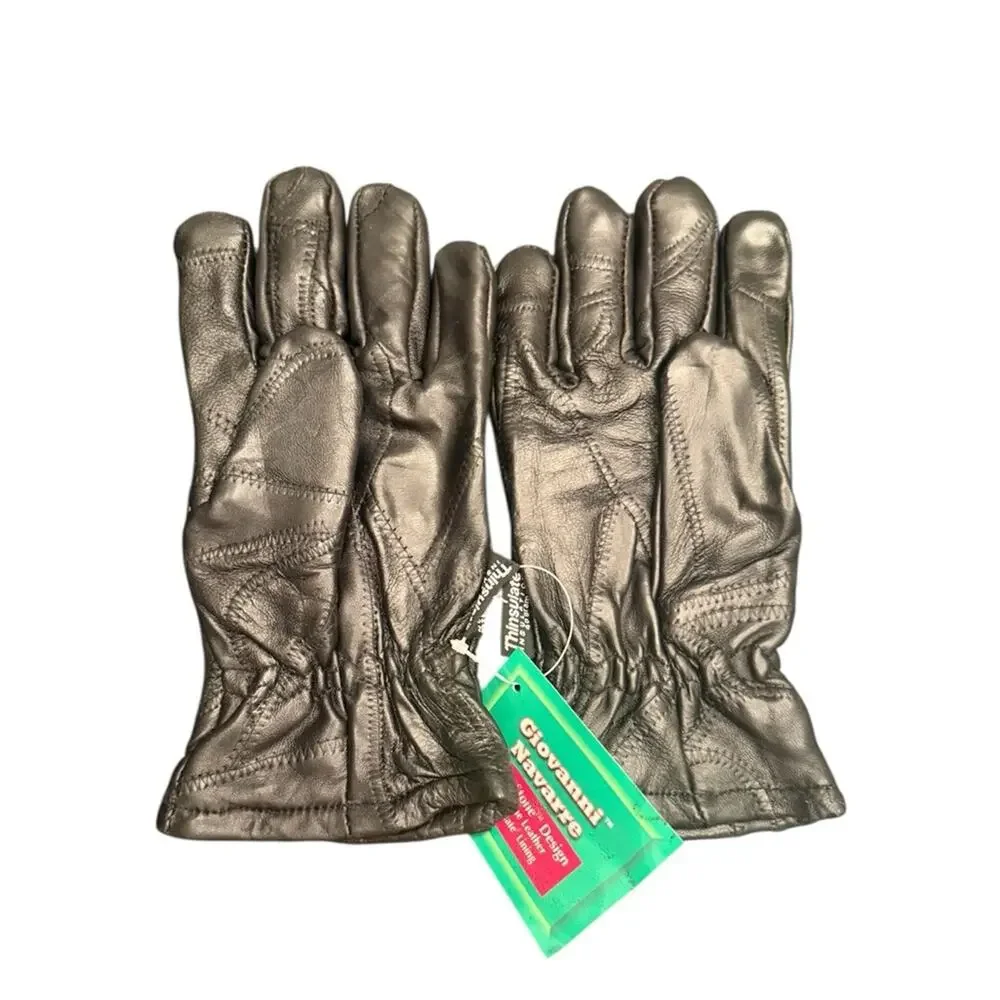NWT Thinsulate Insolation Black Leather Gloves 40 Gram Size Medium